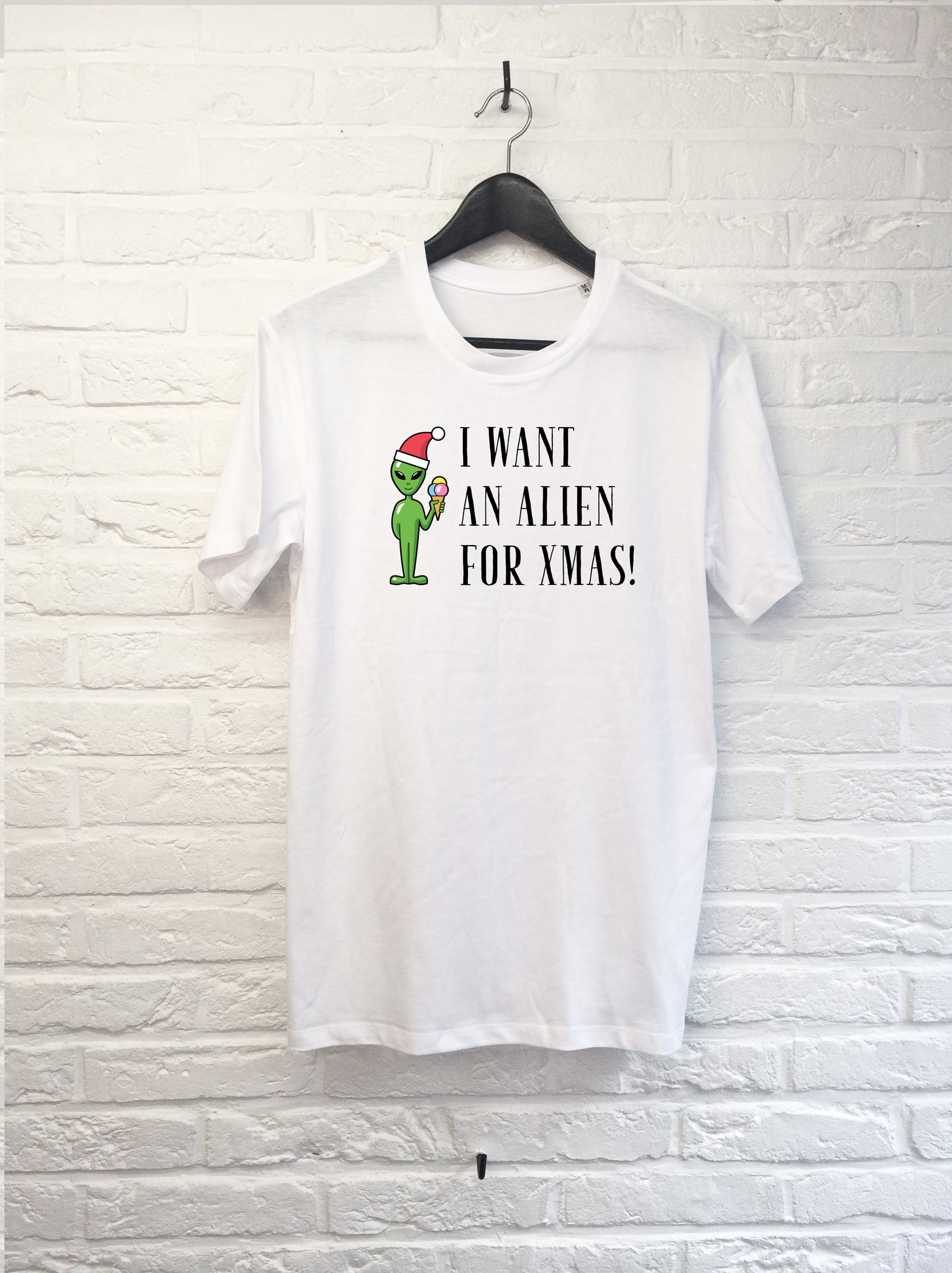 I want an alien for xmas-T shirt-Atelier Amelot