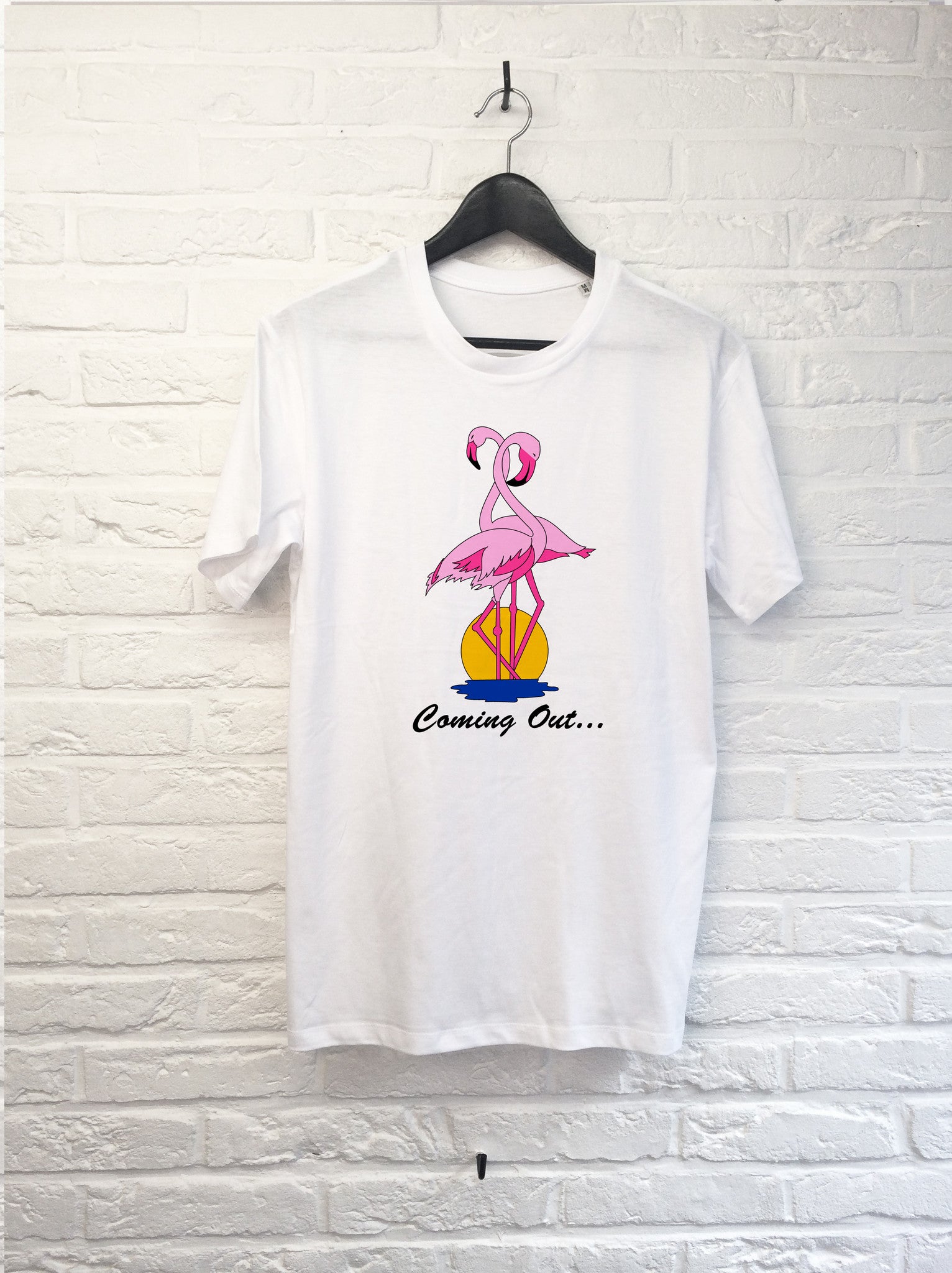 Coming out Flamant rose-T shirt-Atelier Amelot