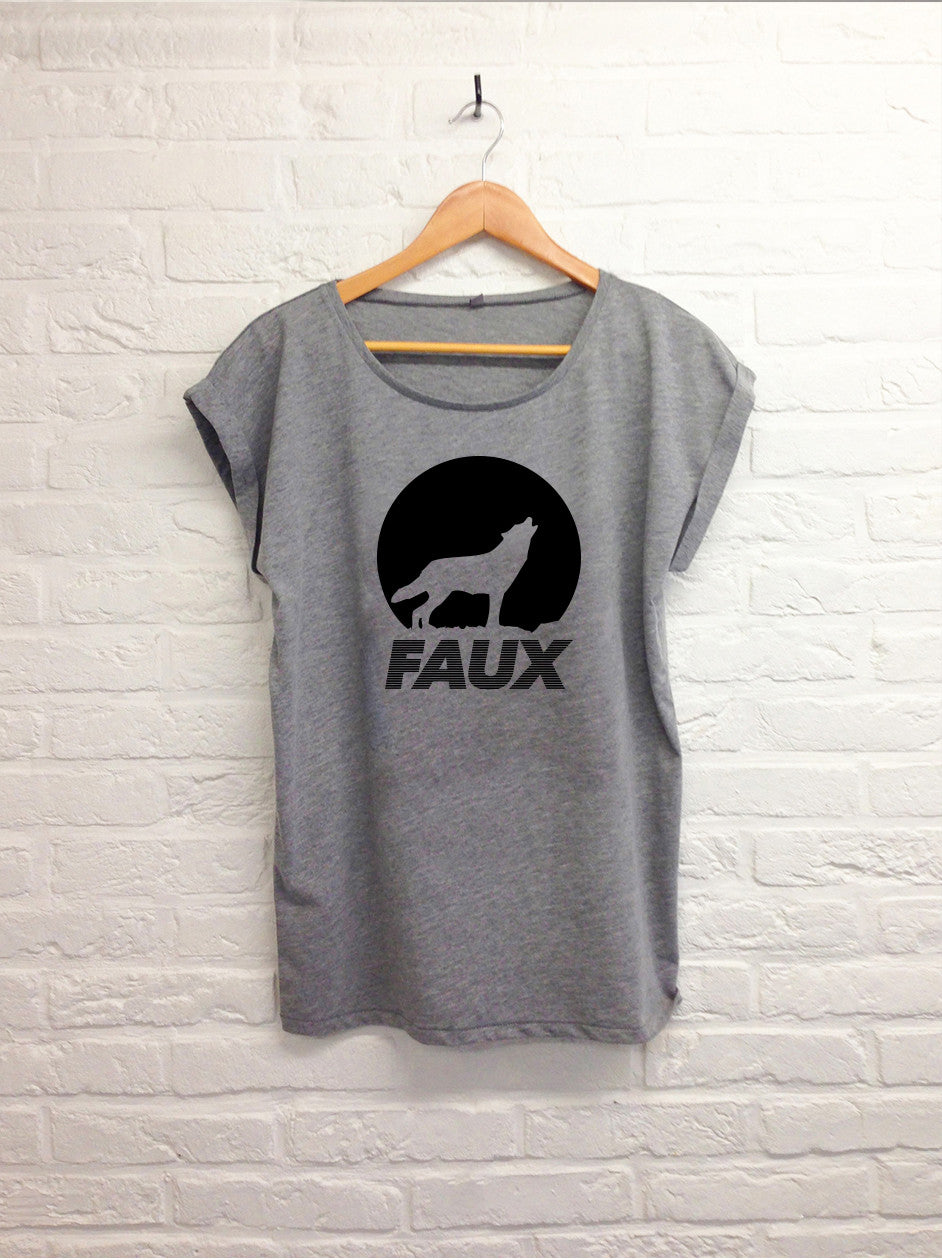 FAUX Loup - Femme Gris-T shirt-Atelier Amelot