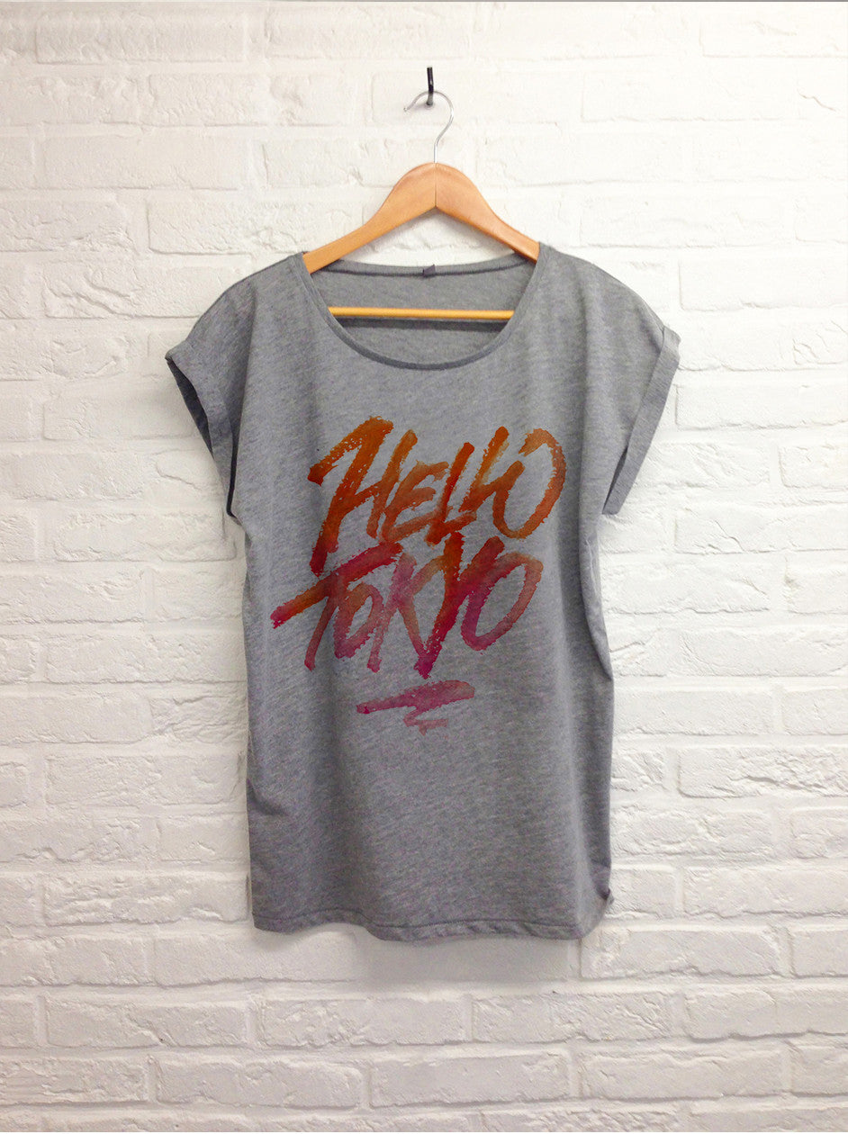 TH Gallery - Hello Tokyo - Femme gris-T shirt-Atelier Amelot