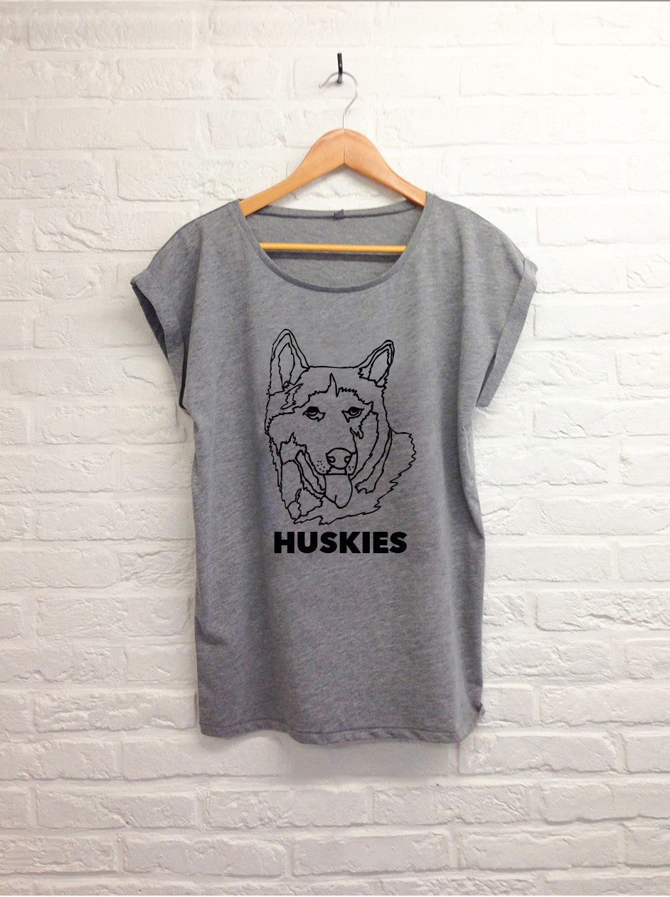 Huskies - Femme gris-T shirt-Atelier Amelot