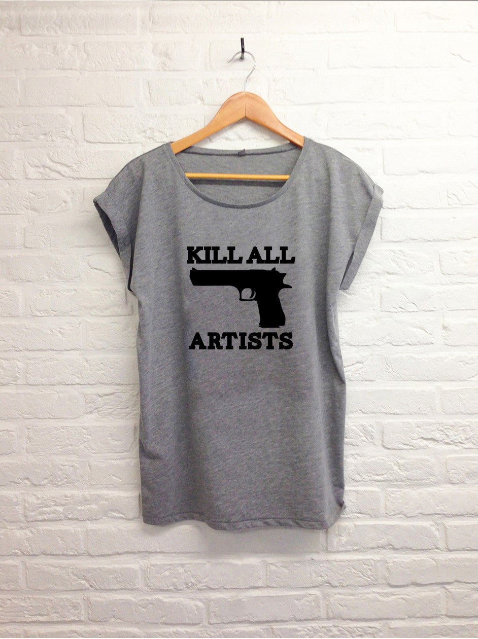 Kill the artists - Femme gris-T shirt-Atelier Amelot
