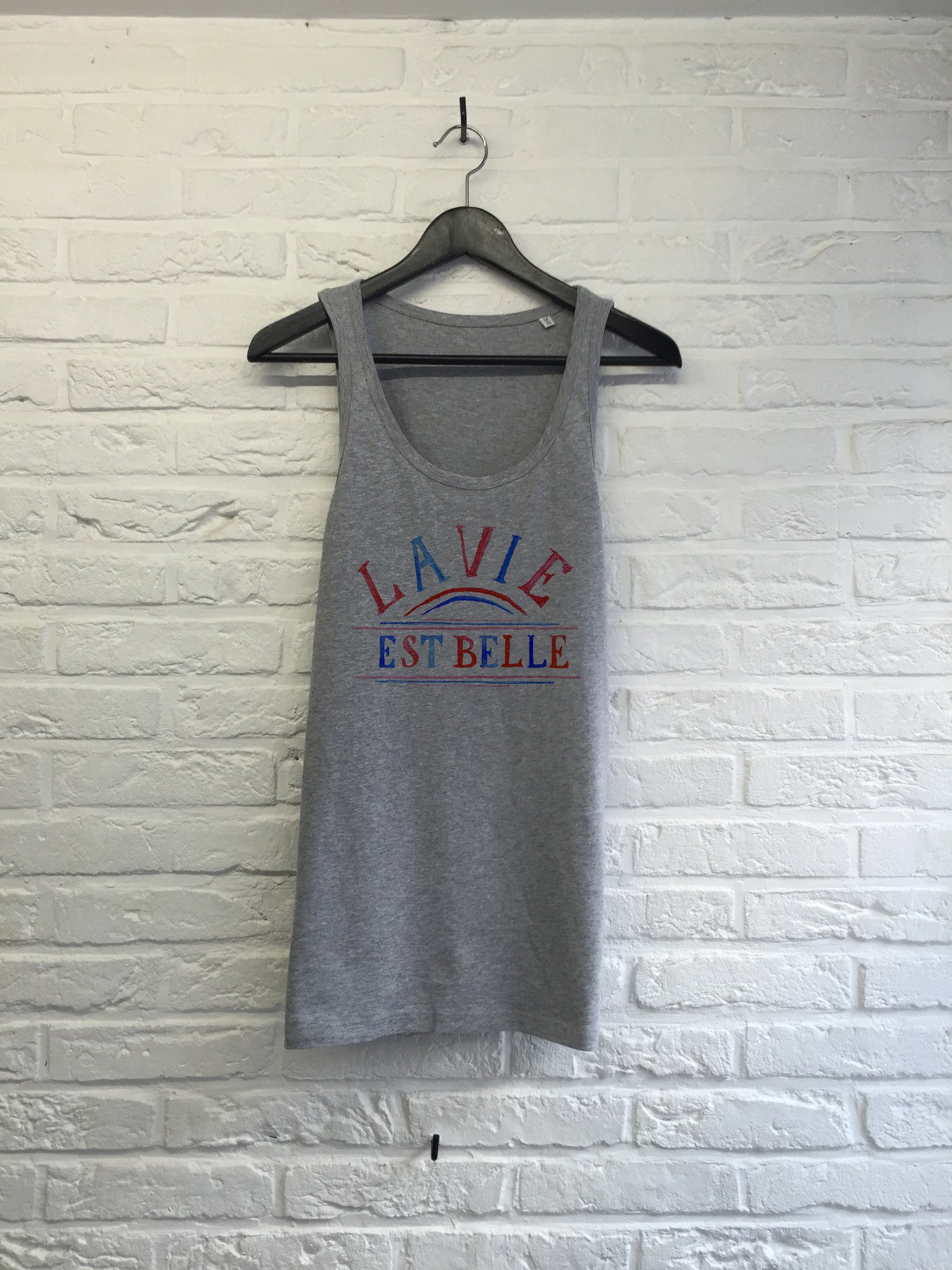 TH Gallery - La vie est Belle (bleu rouge) - Débardeur-T shirt-Atelier Amelot