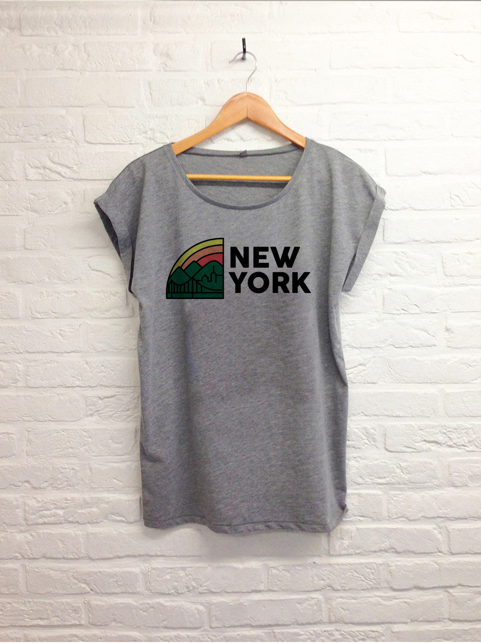 New York Rainbow - Femme gris-T shirt-Atelier Amelot