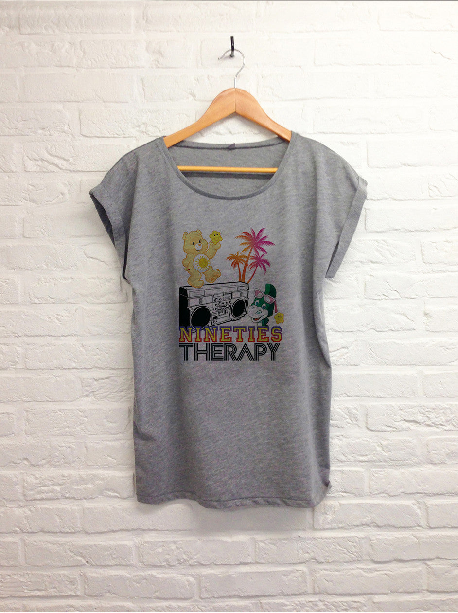 Nineties therapy - Femme Gris-T shirt-Atelier Amelot