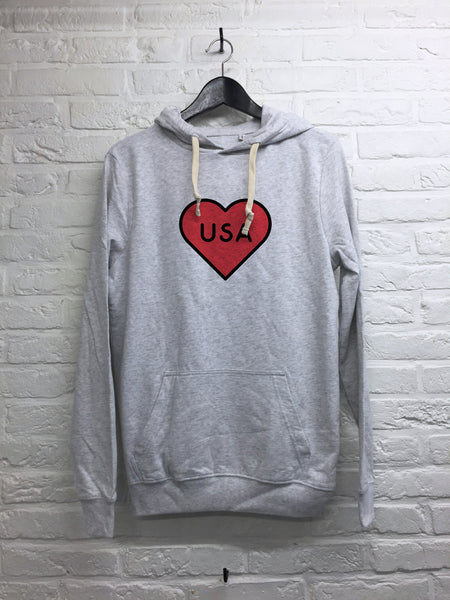 USA Heart - Hoodie super soft touch-Sweat shirts-Atelier Amelot
