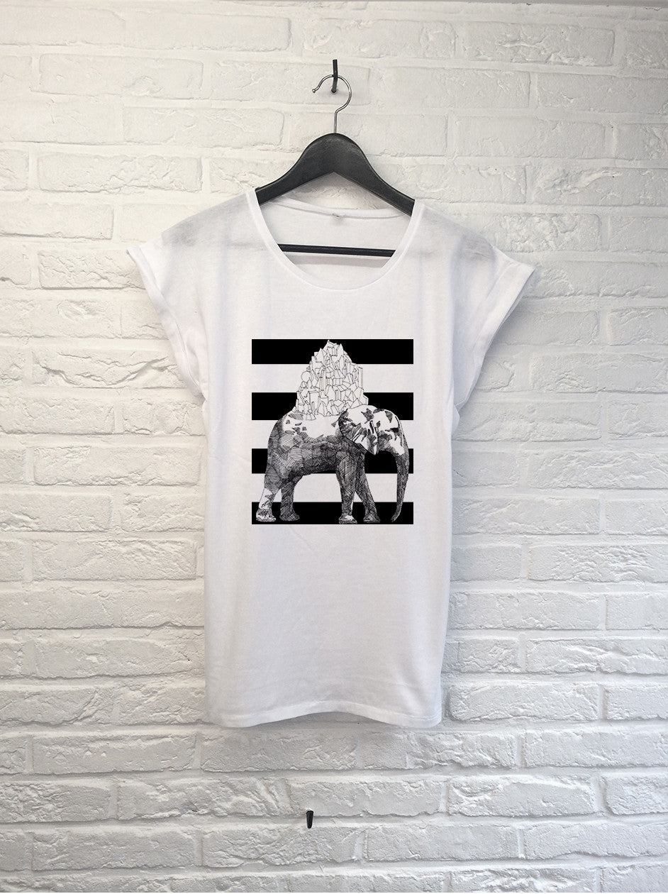 Eléphant bandes - Femme-T shirt-Atelier Amelot