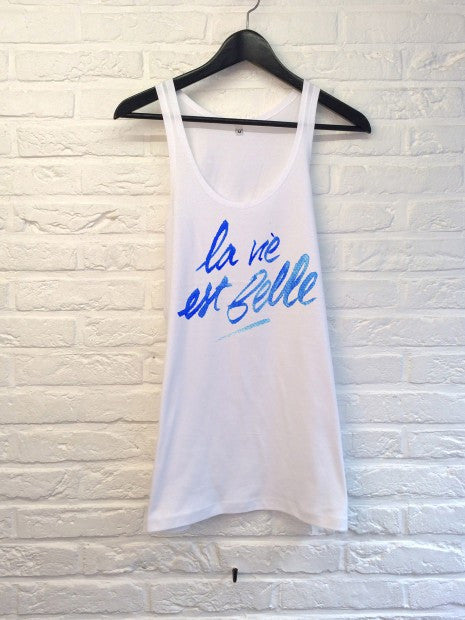 TH Gallery - La vie est Belle (bleu) - Débardeur-T shirt-Atelier Amelot