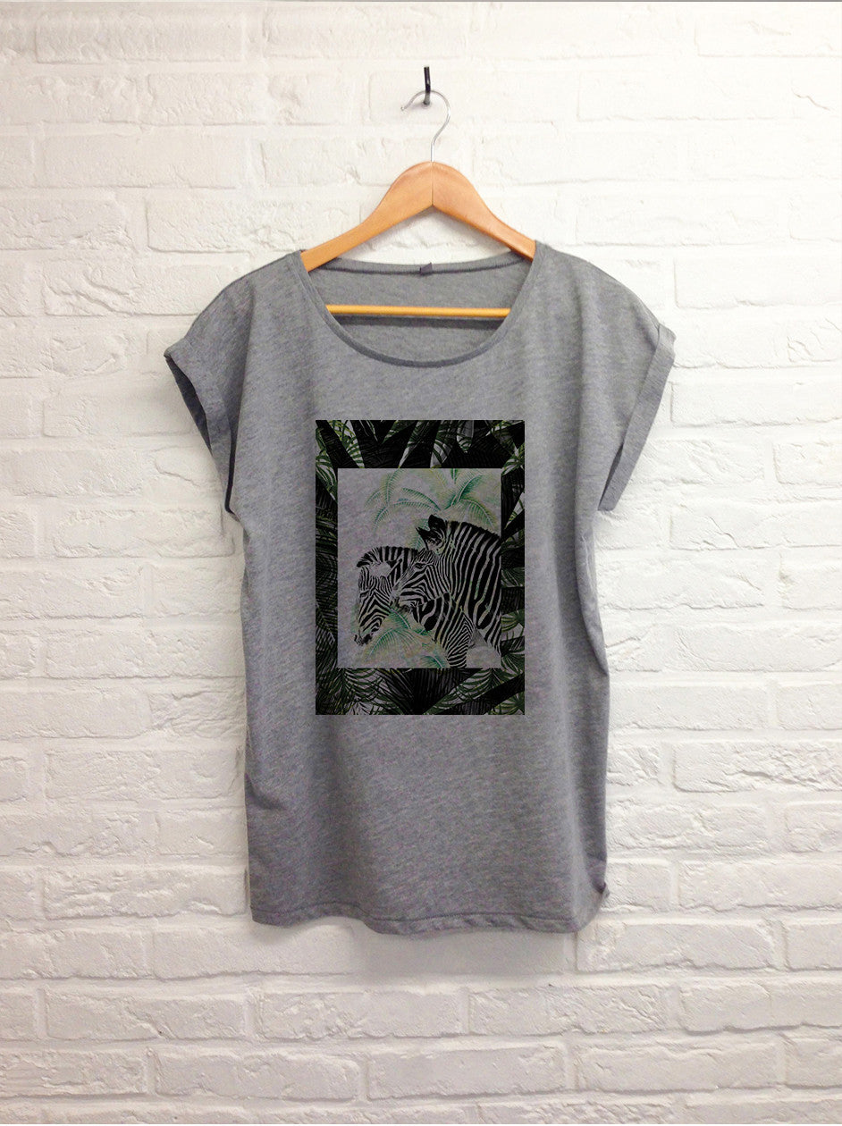 Zèbres - Femme Gris-T shirt-Atelier Amelot